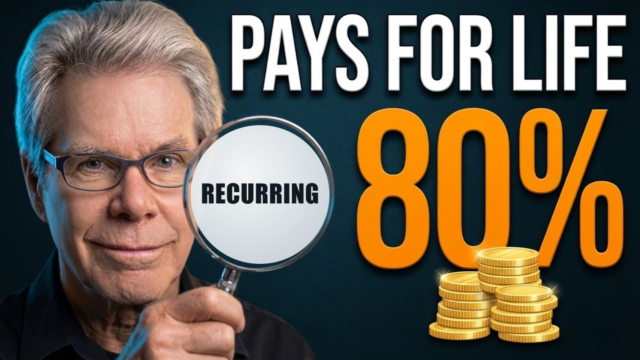 Rob Fore holding a magnifying glass over the word Recurring, beside the words Pays For Life and 80%: best affiliate programs for beginners 2026