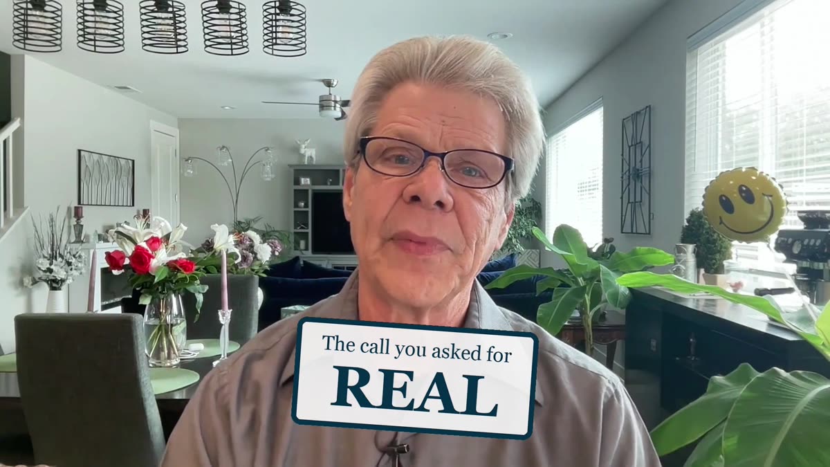 Rob Fore with a stamp reading The call you asked for: REAL