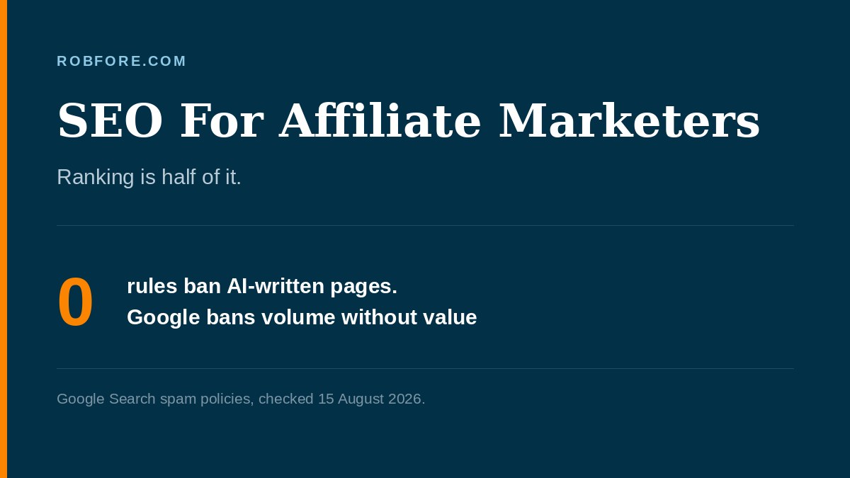 SEO For Affiliate Marketers 2026 - Google bans scaled content abuse, many pages made to manipulate rankings rather than help users