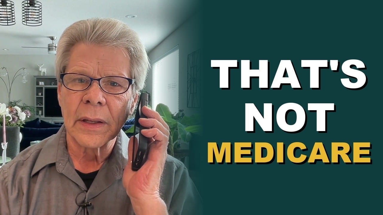 Rob Fore holding a phone to his ear beside the words THAT'S NOT MEDICARE on a dark teal background
